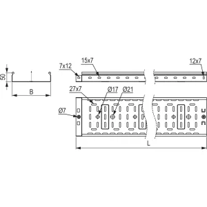 ДКС Лоток перфорированный 100х50 L 3000, облегченная серия SPL3510 DKC ДКС Лоток перфорированный 100х50 L 3000, облегченная серия SPL3510 DKC
