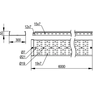 ДКС Лоток перфорированный 50x300х6000, 1,2 мм SPN60530 DKC ДКС Лоток перфорированный 50x300х6000, 1,2 мм SPN60530 DKC