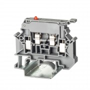 ДКС Клемма для предохранителя, винтовой зажим, 2 точки подключения, индикация 250В, 4 кв.мм, серая TUR-4-HESILED250 DKC