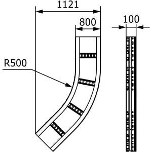 ДКС Угол листовой 45 градусов 100x800, горячий цинк USC618HDZ DKC ДКС Угол листовой 45 градусов 100x800, горячий цинк USC618HDZ DKC