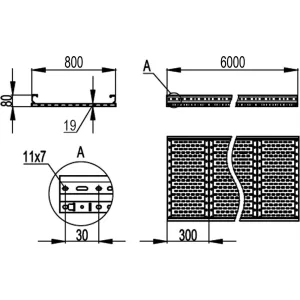 ДКС Лоток листовой 80х800, лонжерон 2 мм, L USH688ZL DKC ДКС Лоток листовой 80х800, лонжерон 2 мм, L USH688ZL DKC