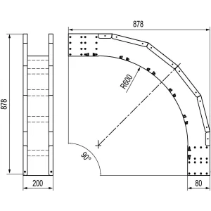 ДКС Угол листовой вертикальный внешний 90 градусов 80х200, R600, цинк-ламельный USOD682ZL DKC ДКС Угол листовой вертикальный внешний 90 градусов 80х200, R600, цинк-ламельный USOD682ZL DKC