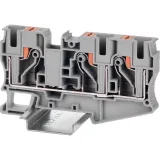 ДКС Клемма проходная, зажим push-in, 3 точки подключения, 10 кв.мм, серая VPR-10-TWIN-GY DKC