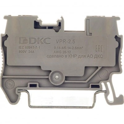 ДКС Клемма проходная, зажим push-in, 2 точки подключения, 2.5 кв.мм, серая VPR-2.5-GY DKC ДКС Клемма проходная, зажим push-in, 2 точки подключения, 2.5 кв.мм, серая VPR-2.5-GY DKC
