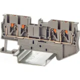 ДКС Клемма проходная, зажим push-in, 4 точки подключения, 2.5 кв.мм, серая VPR-2.5-QUATTRO-GY DKC