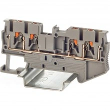 ДКС Клемма проходная, зажим push-in, 4 точки подключения, 2.5 кв.мм, серая VPR-2.5-QUATTRO-GY DKC
