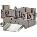 ДКС Клемма проходная, зажим push-in, 3 точки подключения, 2.5 кв.мм, серая VPR-2.5-TWIN-GY DKC