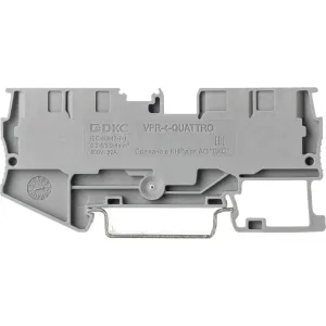 ДКС Клемма проходная, зажим push-in, 4 точки подключения, 4 кв.мм, серая VPR-4-QUATTRO-GY DKC ДКС Клемма проходная, зажим push-in, 4 точки подключения, 4 кв.мм, серая VPR-4-QUATTRO-GY DKC