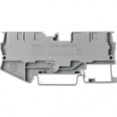 ДКС Клемма проходная, зажим push-in, 4 точки подключения, 4 кв.мм, серая VPR-4-QUATTRO-GY DKC ДКС Клемма проходная, зажим push-in, 4 точки подключения, 4 кв.мм, серая VPR-4-QUATTRO-GY DKC