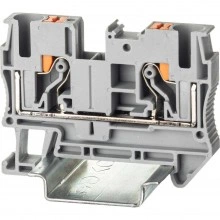 ДКС Клемма проходная, зажим push-in, 2 точки подключения, 6 кв.мм, серая VPR-6-GY DKC