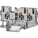 ДКС Клемма проходная, зажим push-in, 3 точки подключения, 6 кв.мм, серая VPR-6-TWIN-GY DKC