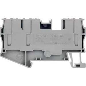 ДКС Клемма проходная, зажим push-in, 3 точки подключения, 6 кв.мм, серая VPR-6-TWIN-GY DKC ДКС Клемма проходная, зажим push-in, 3 точки подключения, 6 кв.мм, серая VPR-6-TWIN-GY DKC