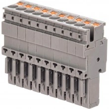 ДКС Штекер, зажим push-in, 10 точек подключения, 2.5 кв.мм, серый VPR-P-2.5-10 DKC