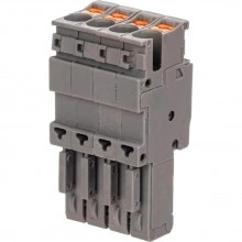 ДКС Штекер, зажим push-in, 4 точки подключения, 2.5 кв.мм, серый VPR-P-2.5-4 DKC