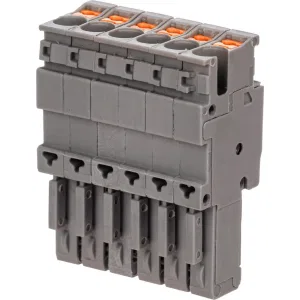ДКС Штекер, зажим push-in, 6 точек подключения, 2.5 кв.мм, серый VPR-P-2.5-6 DKC ДКС Штекер, зажим push-in, 6 точек подключения, 2.5 кв.мм, серый VPR-P-2.5-6 DKC