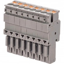 ДКС Штекер, зажим push-in, 8 точек подключения, 2.5 кв.мм, серый VPR-P-2.5-8 DKC